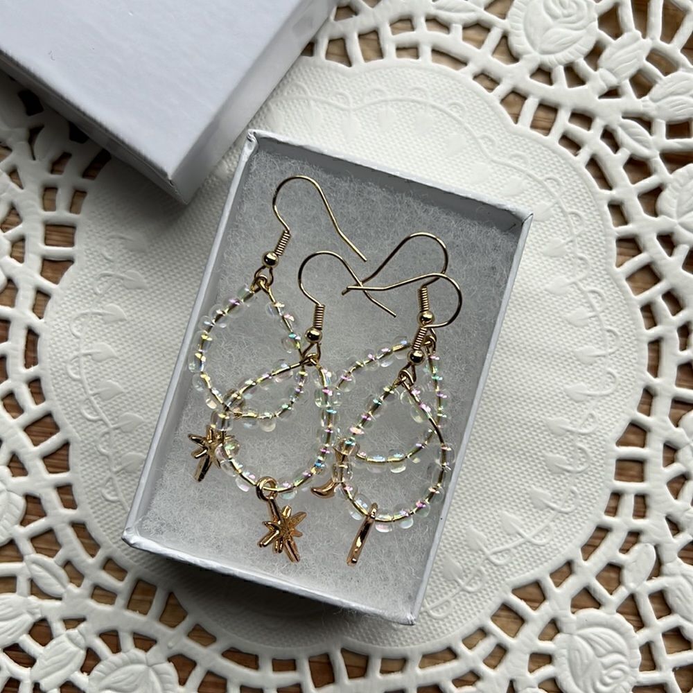 Celestial Elements Moon & Star Dangle Earrings Se… - image 8